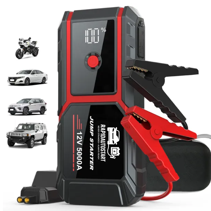Ultra-Fast Car Battery Jump Starter for 10L Gas and 8L Diesel Engines, 5000A Power Pack