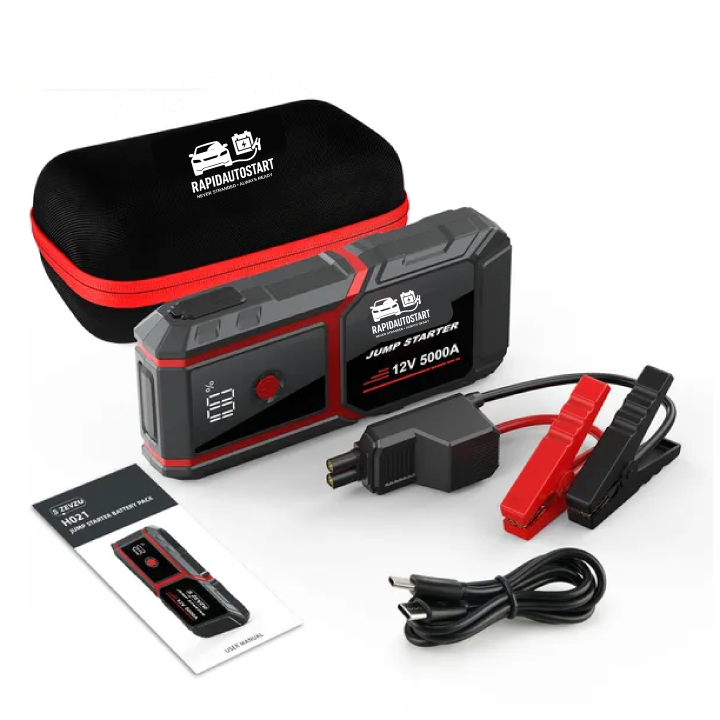 Ultra-Fast Car Battery Jump Starter for 10L Gas and 8L Diesel Engines, 5000A Power Pack